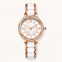 Crystal Bezel Ceramic Bracelet Watch