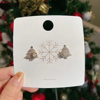 Vintage Christmas Tree Sparkling Earrings