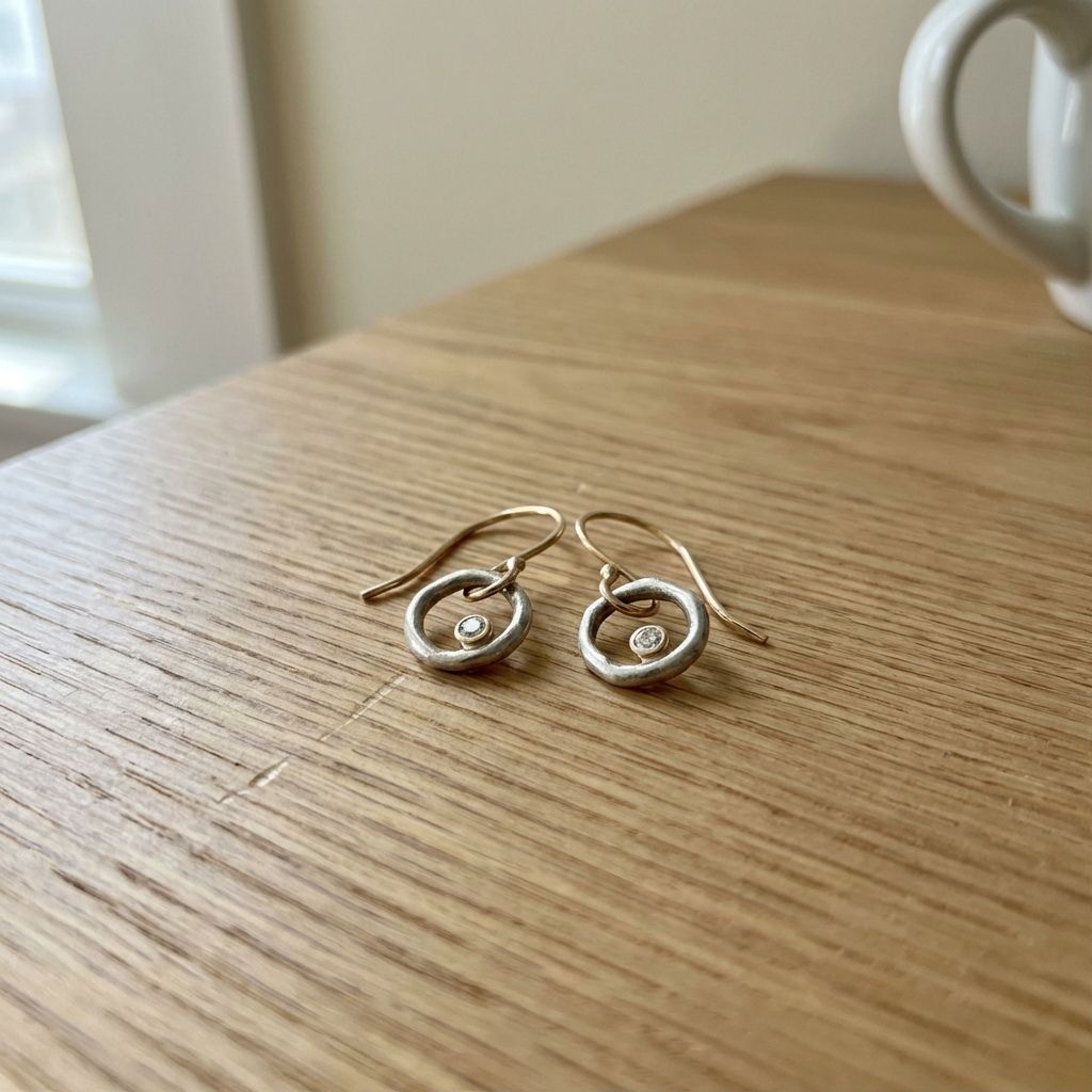 Vintage Gold & Silver Zirconia Earrings