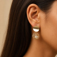 Vintage Hollow Sphere Gold Earrings