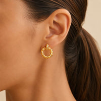 Vintage Braided Hoop Golden Earrings