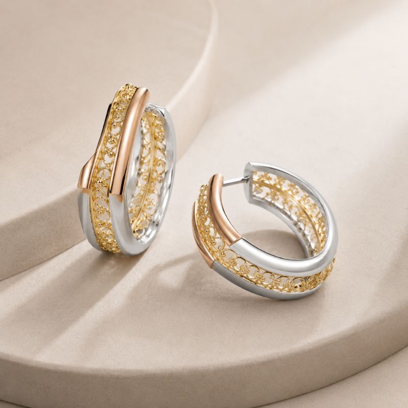 Vintage Zirconia Gold & Silver Ring Set