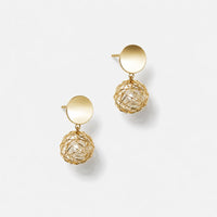 Vintage Hollow Sphere Gold Earrings