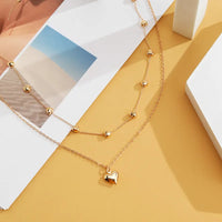 Vintage Double Heart Pendant Necklace