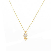 Gold platted cat necklace with zircon