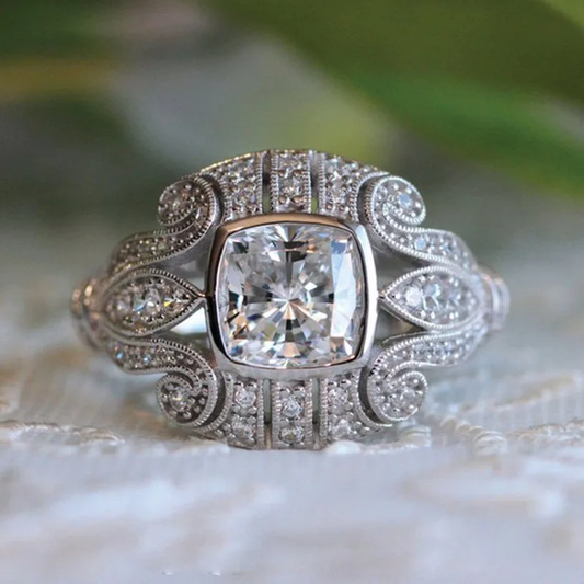 Vintage Modern Bright Silver Ring-Lydieannejewelry