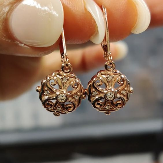 Vintage Hollow Rounded Mandala Earrings-Lydieannejewelry
