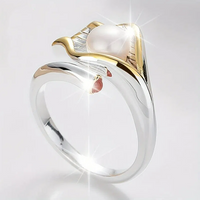 Vintage Gold & Silver Pearl Ring-Lydieannejewelry