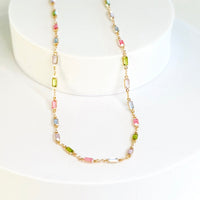 Isabella MultiColor CZ Stone Necklace-Lydieannejewelry