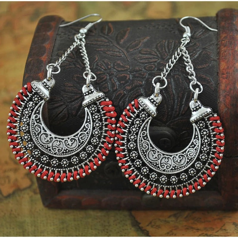 Vintage Chain Rope Wrap Earrings-Lydieannejewelry