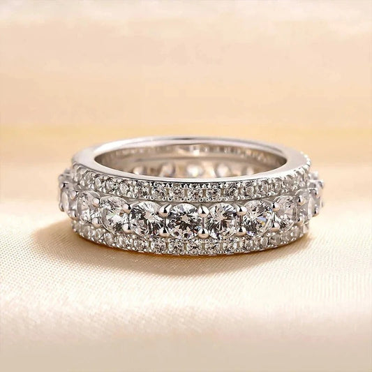 Vintage Silver Eternity Band Ring-Lydieannejewelry