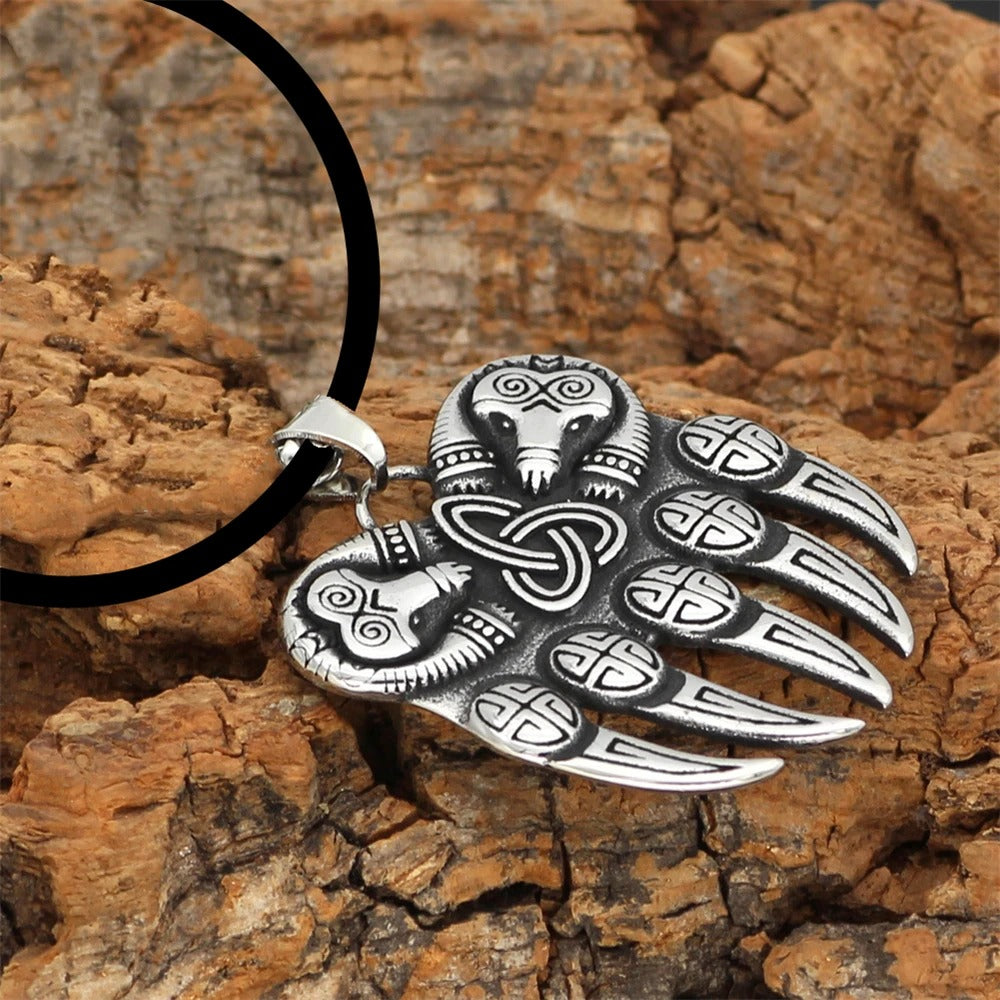 Silver Nordic Claw Amulet Necklace-Lydieannejewelry