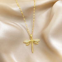 Crystal Gold Dragonfly Necklace