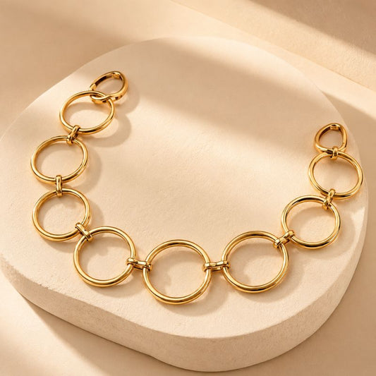 Vintage Circles Golden Necklace