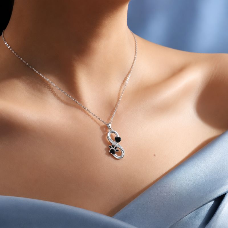 Infinite Symbol Necklace Hearts Paw Print