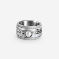 Vintage Frozen Pearl Silver Ring