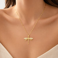 Crystal Gold Dragonfly Necklace