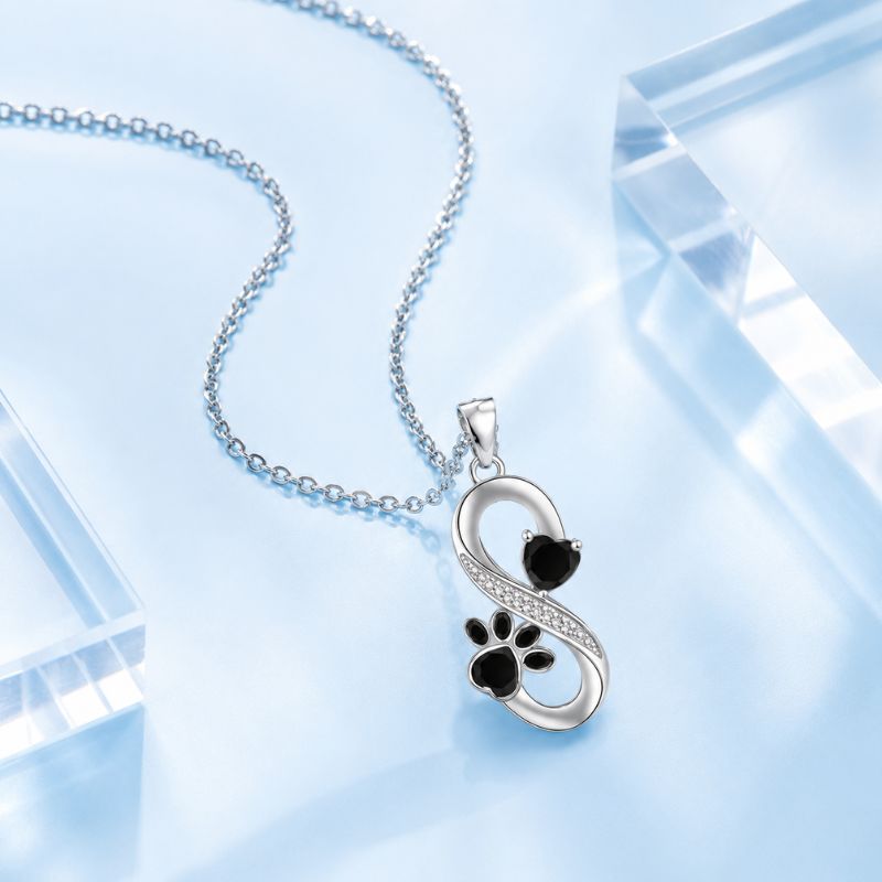 Infinite Symbol Necklace Hearts Paw Print