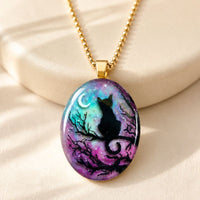 'The starry night' lovely cat necklace