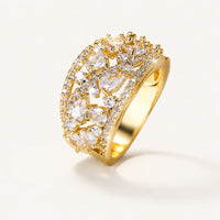 Vintage Crystals Gold Ring
