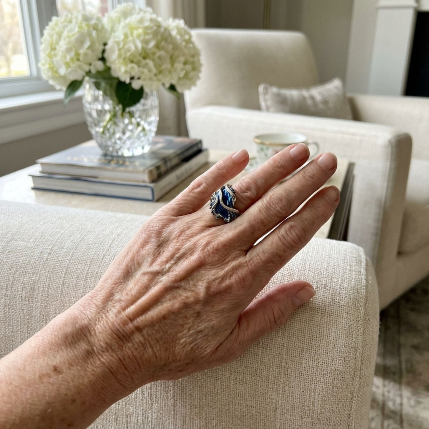Vintage Golden Ocean Wavy Ring