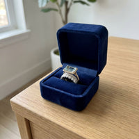 Vintage Silver Turquoise Glass Ring Set