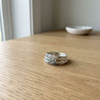 Vintage Layered Blue Stones Silver Ring
