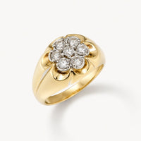 Vintage Daisy Zirconia Gold Ring