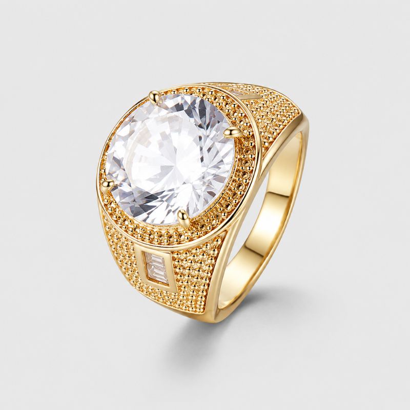 Vintage Gold Glass Ring