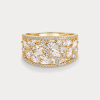 Vintage Crystals Gold Ring