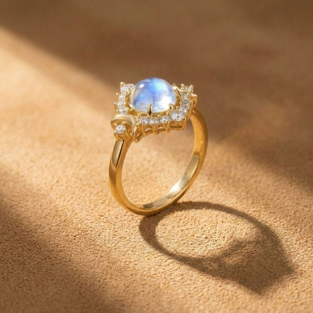 Vintage Moonstone Gold Ring