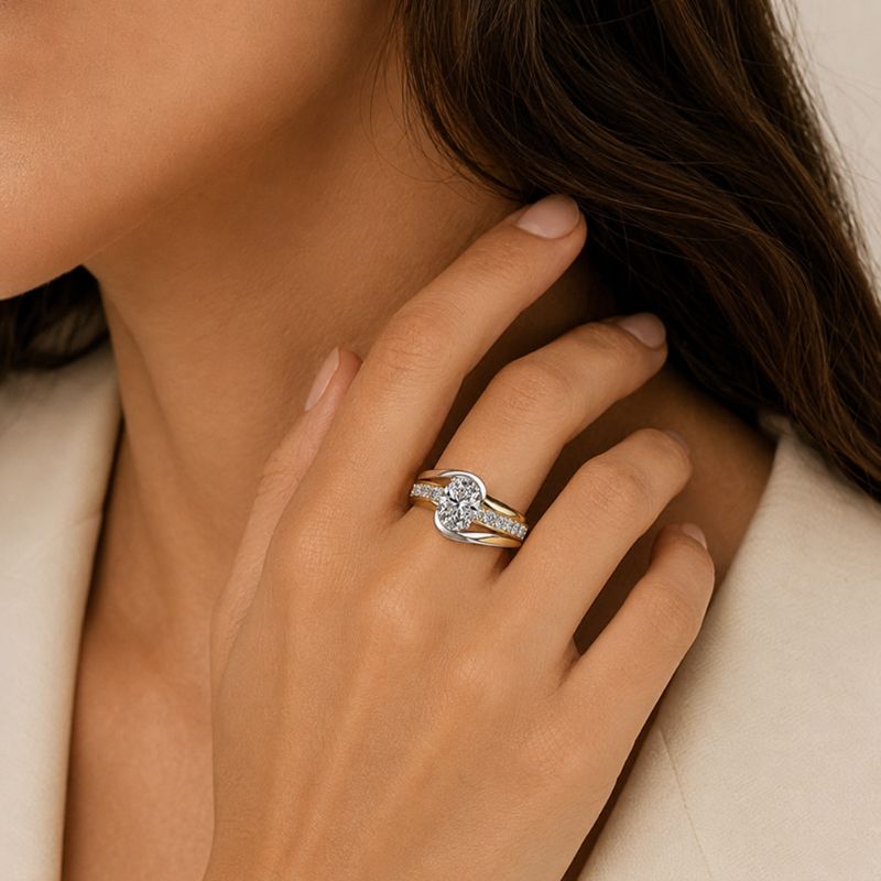 Vintage Bright Two Tone Ring