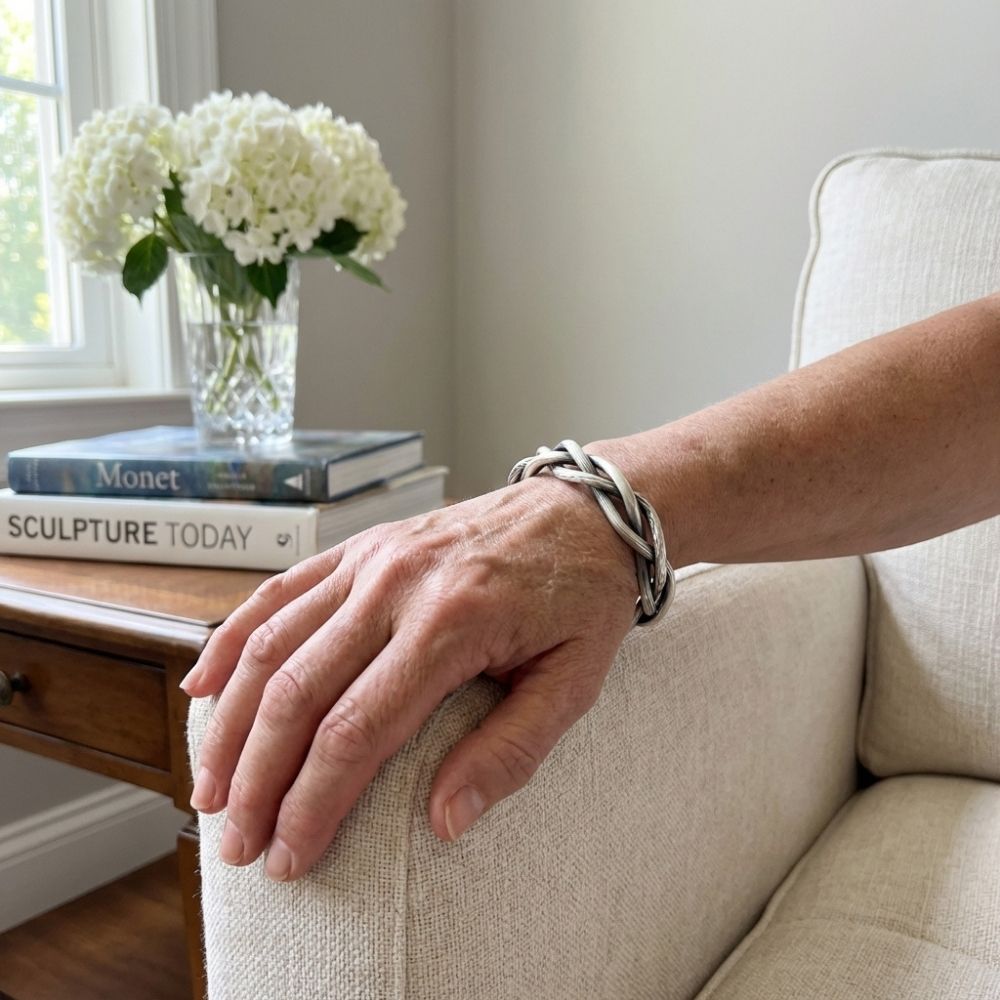 Vintage Braided Silver Bracelet