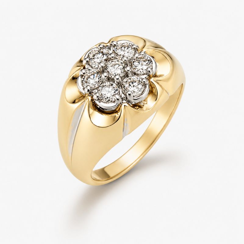 Vintage Daisy Zirconia Gold Ring