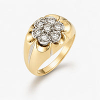 Vintage Daisy Zirconia Gold Ring