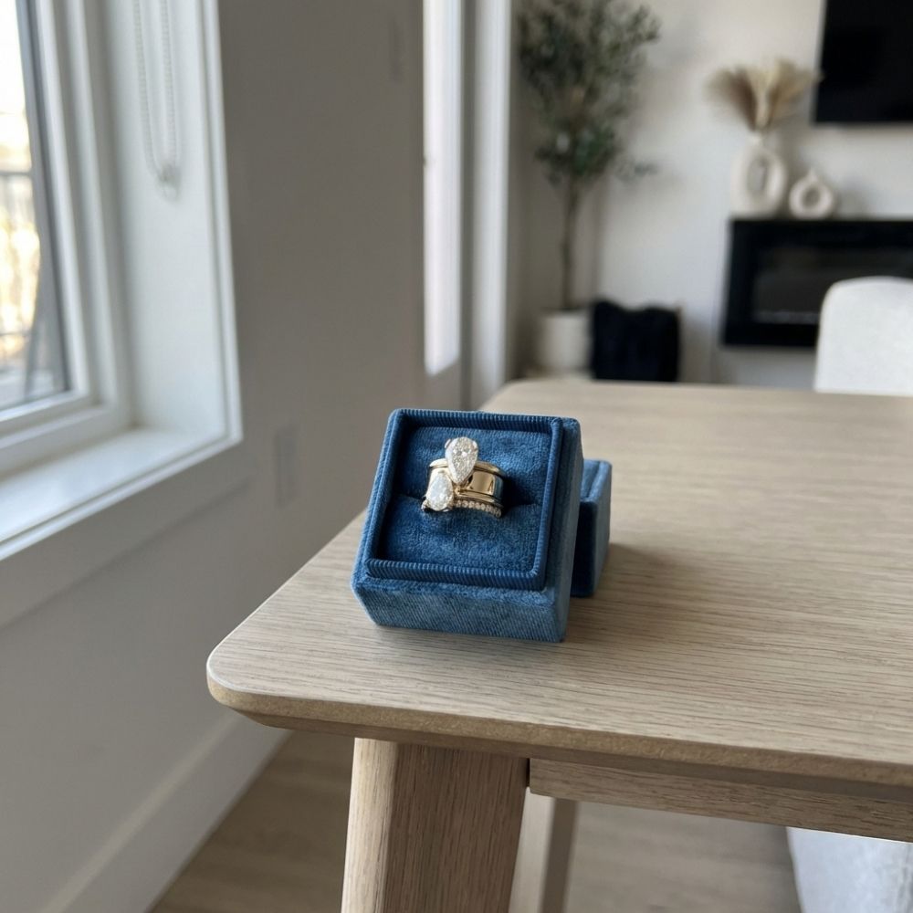 Vintage Double Zirconia Drop Ring