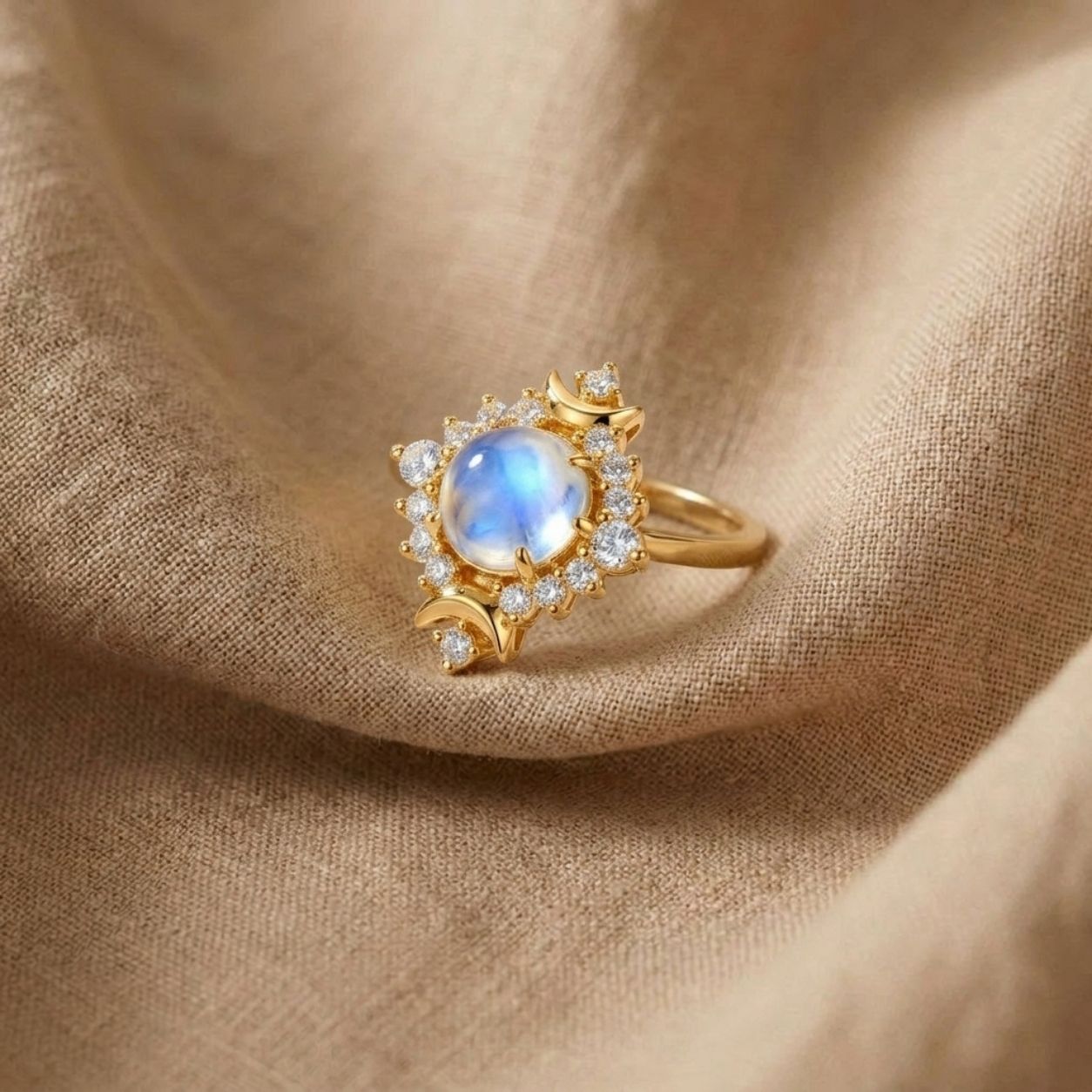 Vintage Moonstone Gold Ring