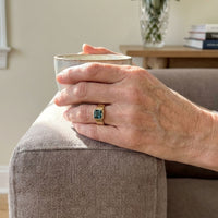 Vintage Gold & Green Zirconia Ring