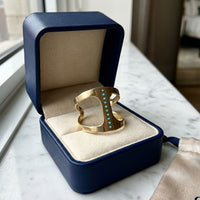 Vintage Inlaid Turquoise Stones Ring
