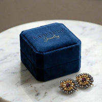 Vintage Golden & Grey Stones Earrings