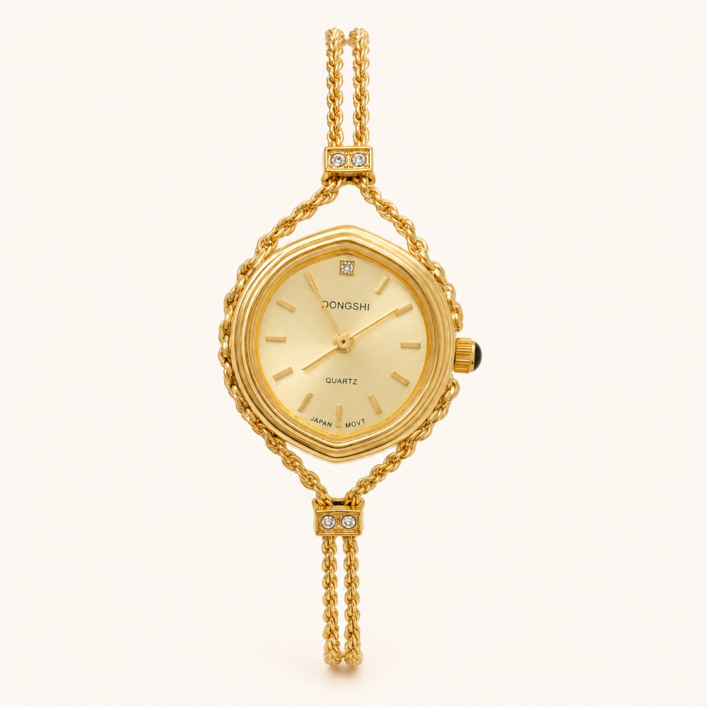 Dainty Double-Chain Quartz Watch